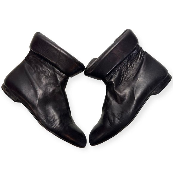 Vintage TOKIO KUMAGAI Black Leather Ankle Boots, Size 9 - Picture 6 of 9